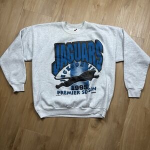 VTG NFL JACKSONVILLE JAGUARS 1995 PREMIER SEASON SWEATSHIRT BANNED LOGO Sz XL